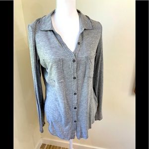 EUC Michael Stars Gray Button Up Blouse